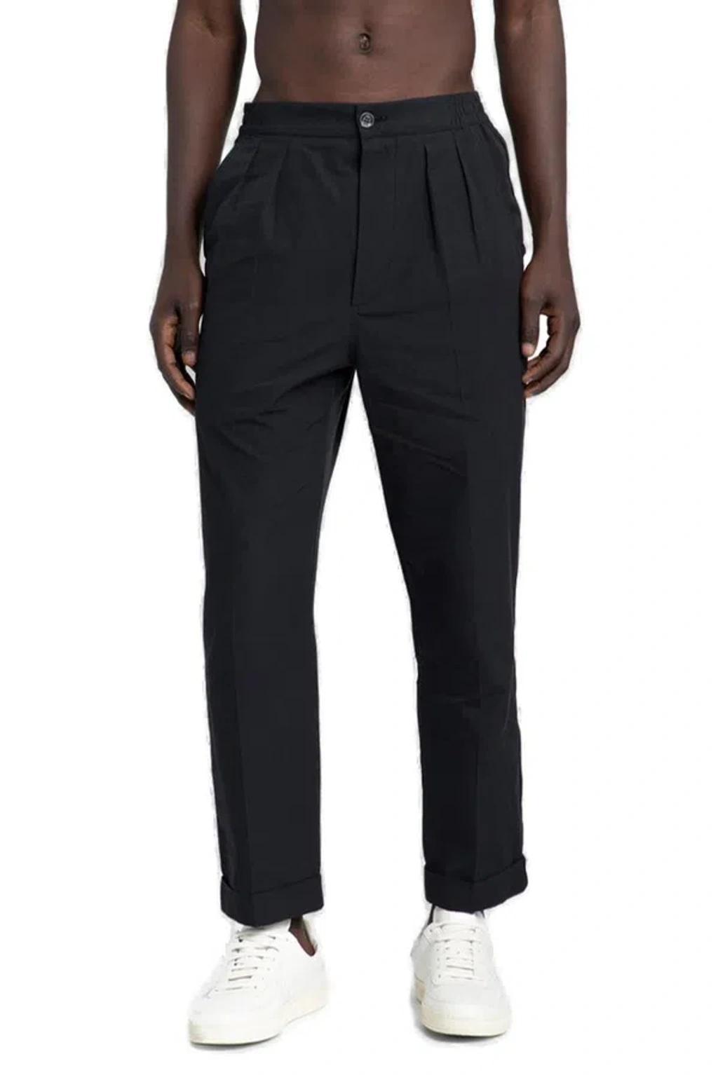 Brushed Pleated Lounge Pants In Black Product Image