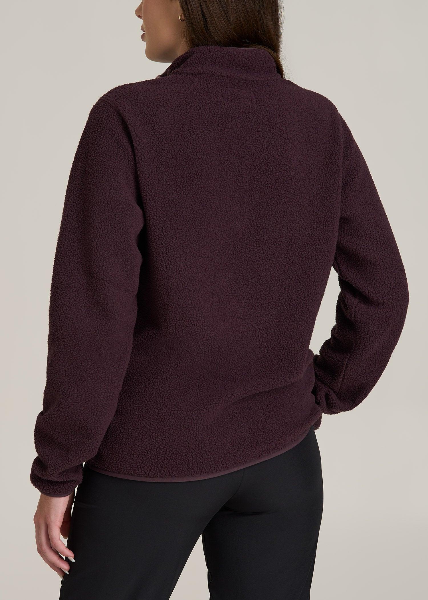 Half Snap Sherpa Sweatshirt for Tall Women in Deep Purple Product Image