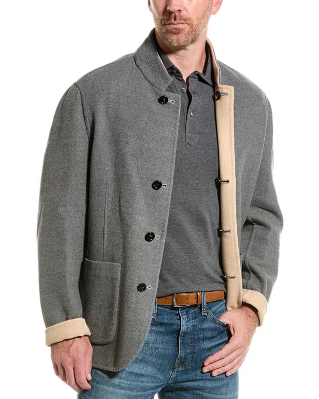 Reversible Wool Jacket In Gray Product Image