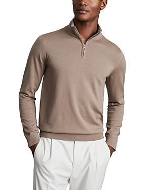 Reiss Blackhall Merino Wool Slim Fit Quarter Zip Mock Neck Sweater Product Image