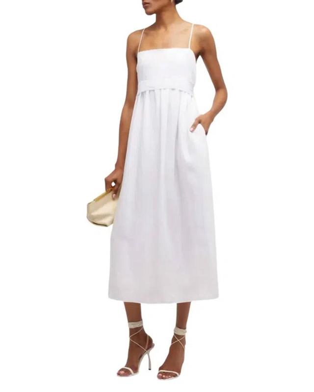 Ruched Panelled Dress In Off White Product Image