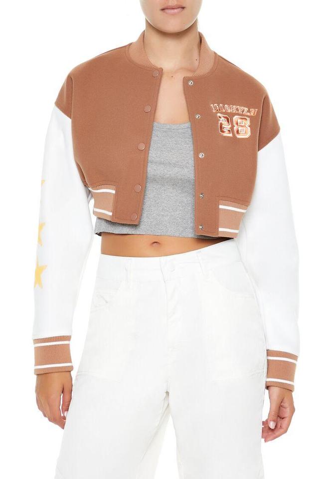 Cropped Varsity Letterman Jacket | Forever 21 Product Image