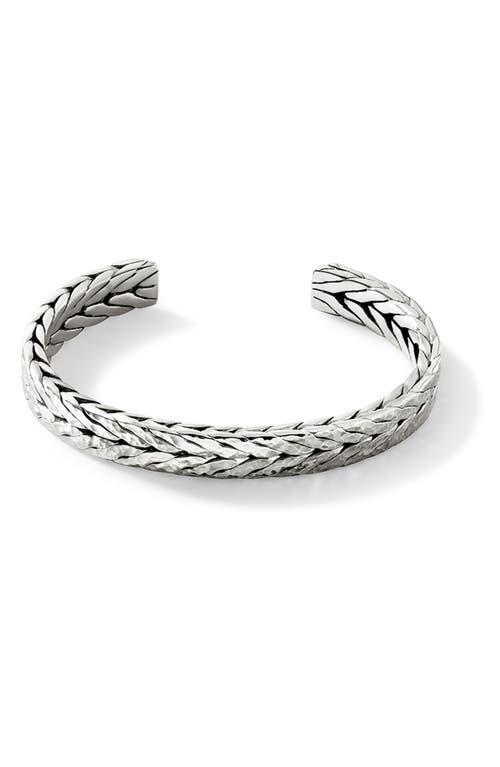 Mens Hammered Sterling Silver Cuff Bracelet Product Image