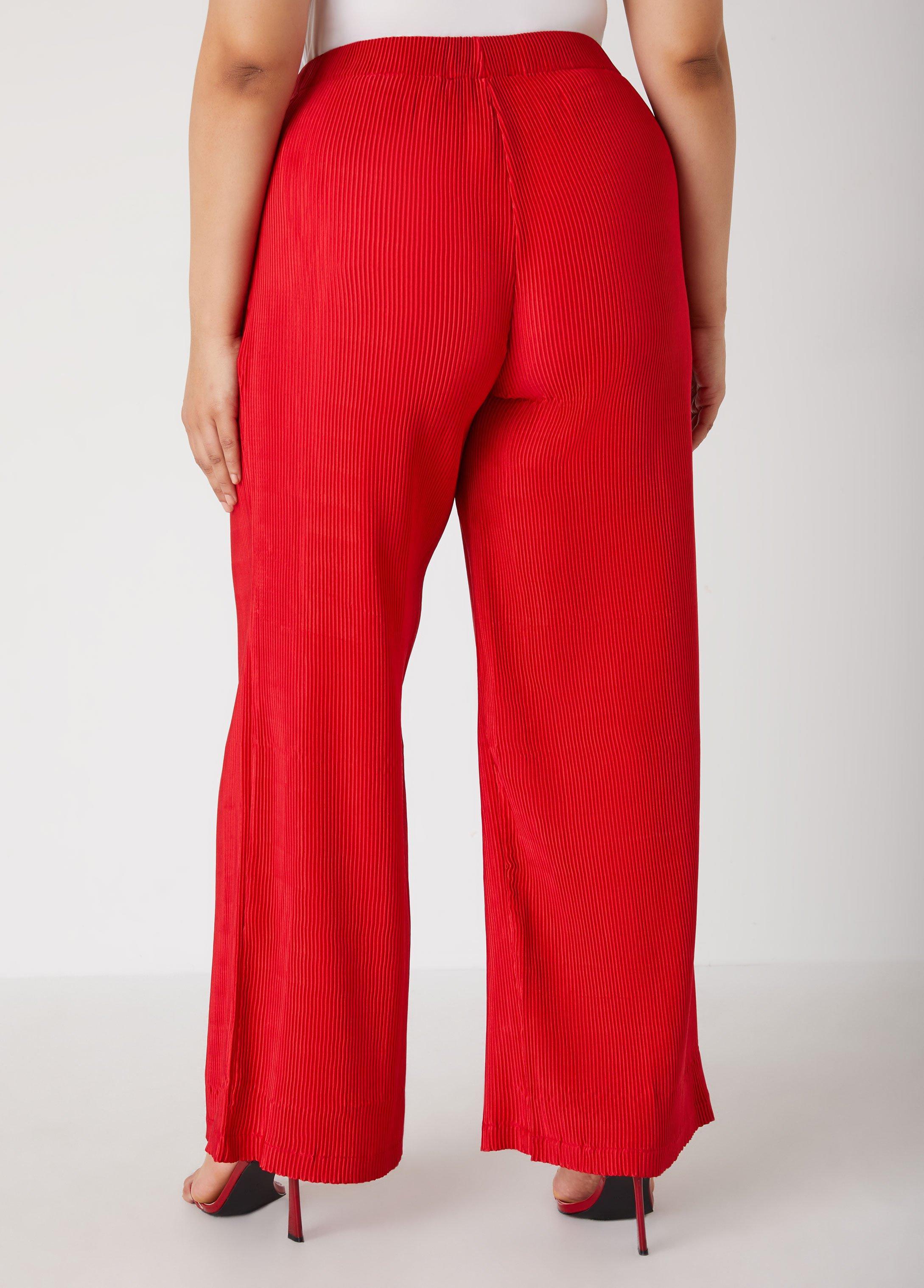 Plisse Wide Leg Pants Product Image