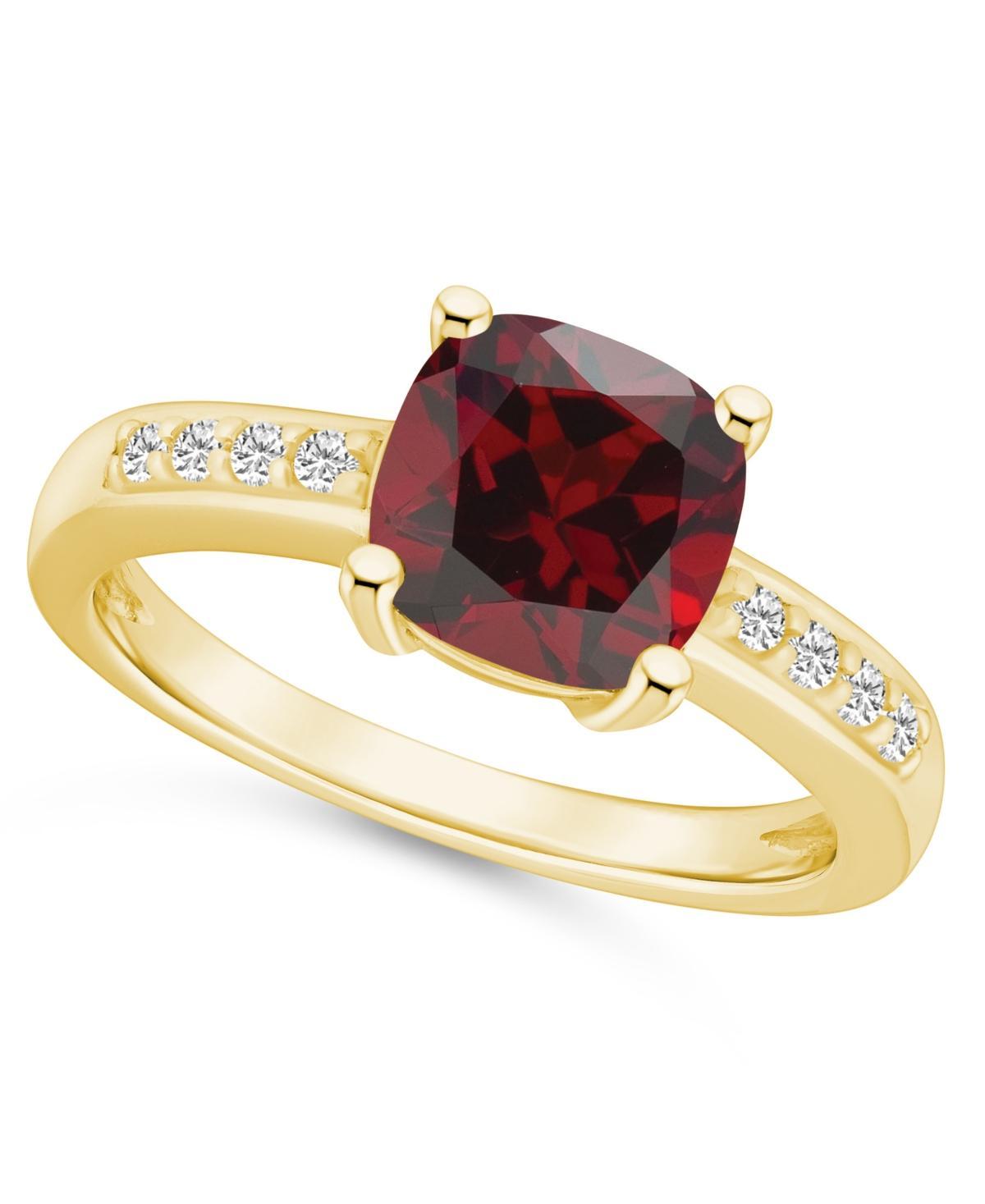 Alyson Layne 14k Gold Cushion Garnet & 1/8 Carat T.W. Diamond Ring, Womens Red Product Image