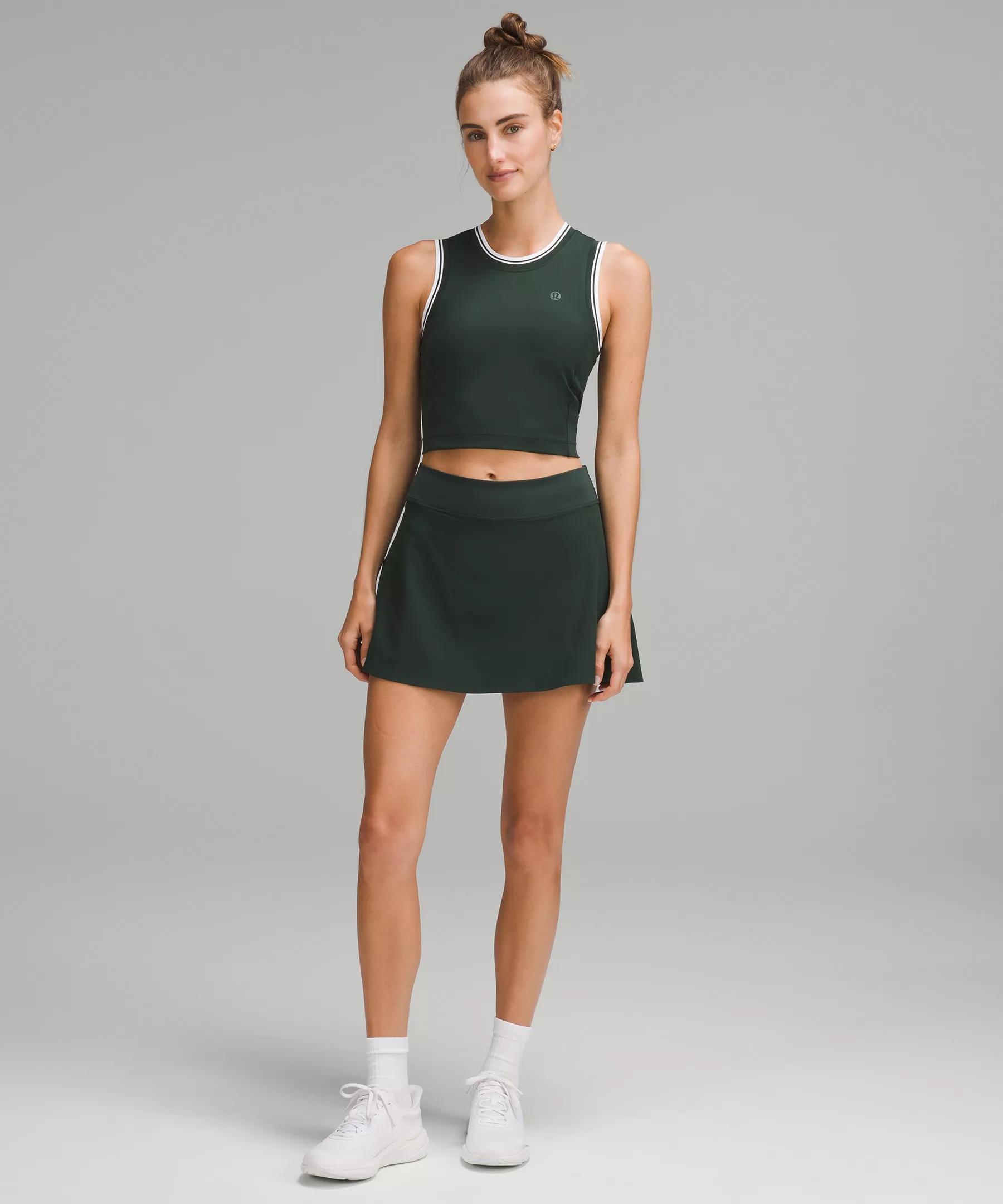 Varsity Scoop-Neck Cropped Tennis Tank Top *Medium Support, B/C Cup Product Image