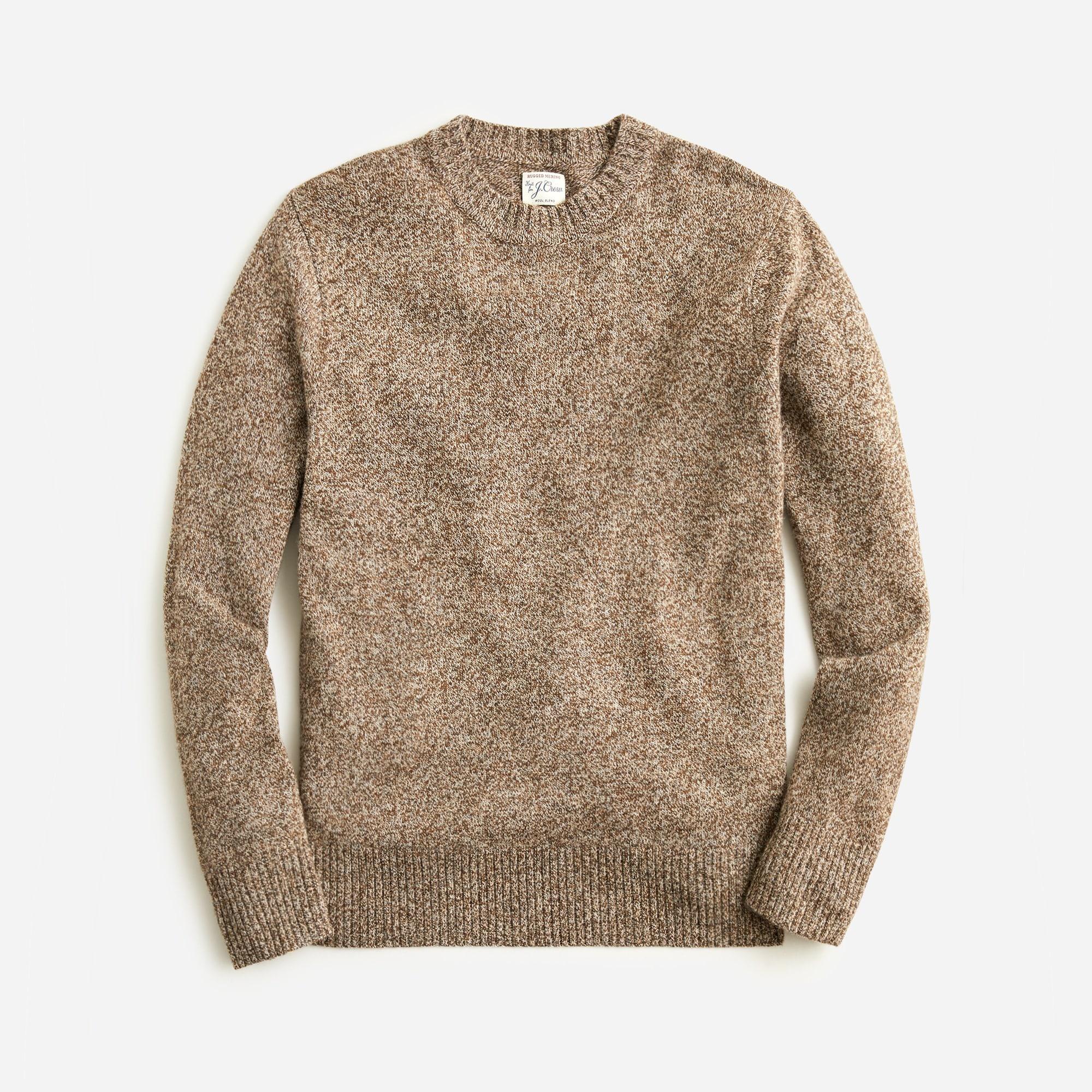 Marled rugged merino wool-blend sweater Product Image