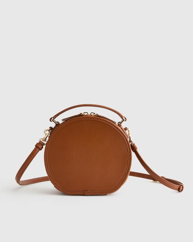 Italian Leather Top Handle Circle Bag Product Image