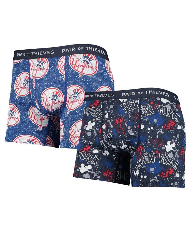 Mens Pair of Thieves Navy/Blue New York Yankees Super Fit 2-Pack Boxer Briefs Set Product Image