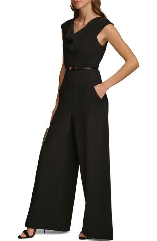 Donna Karan New York Cowl Neck Cap Sleeve Belted Jumpsuit Product Image