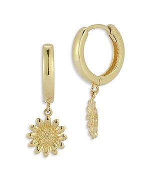 Moon & Meadow 14K Yellow Gold Sunflower Huggie Earrings - 100% Exclusive Product Image