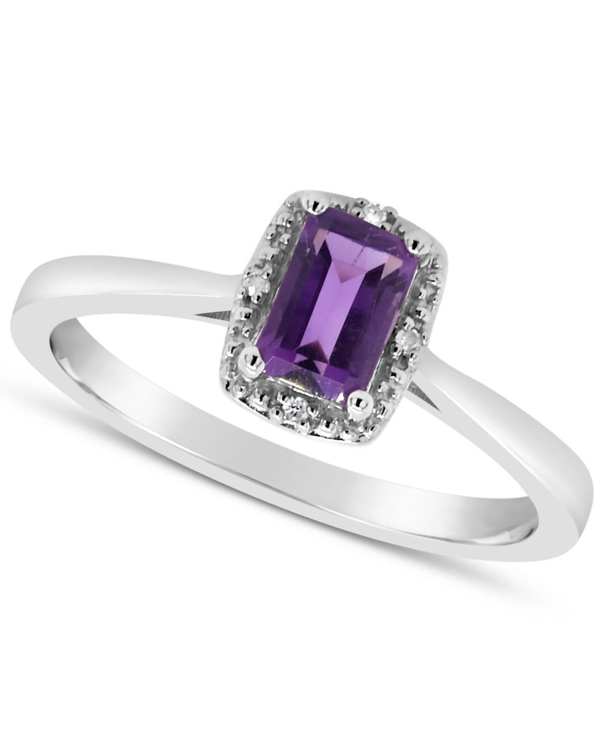 Gemstone and Diamond Accent Ring in Sterling Silver Product Image