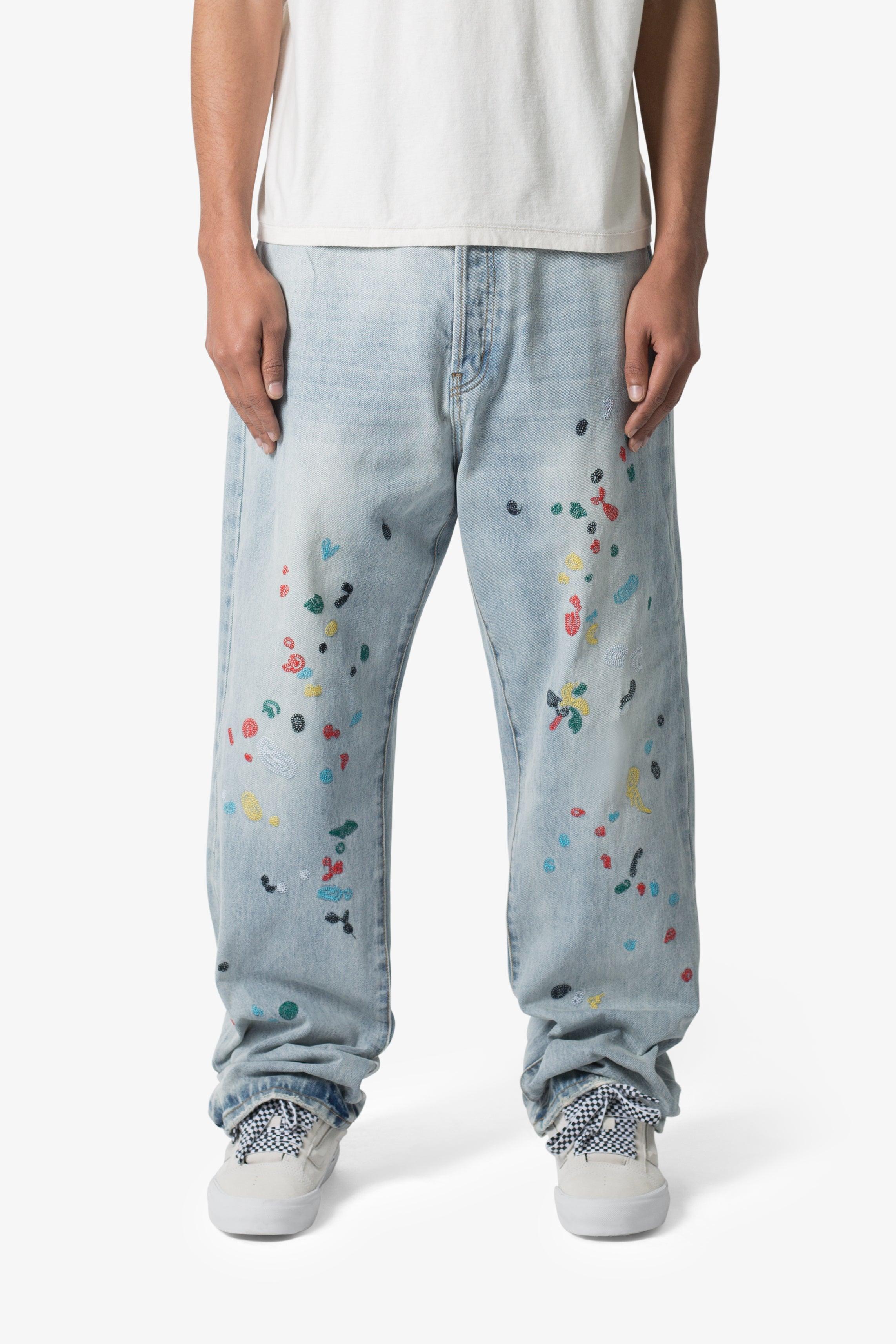 Ultra Baggy Chainstitch Denim - Light Blue Product Image