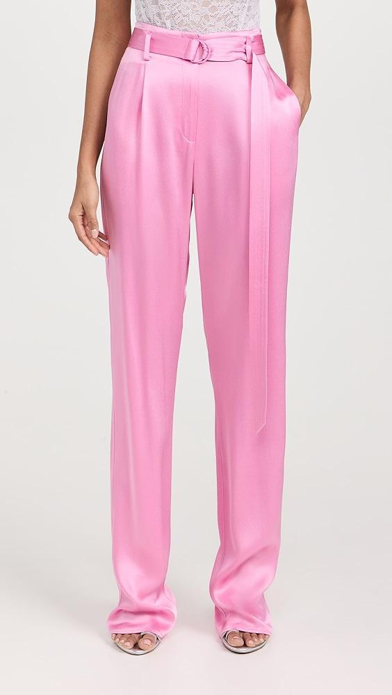 LAPOINTE Doubleface Satin High Waisted Belted Pants | Shopbop Product Image