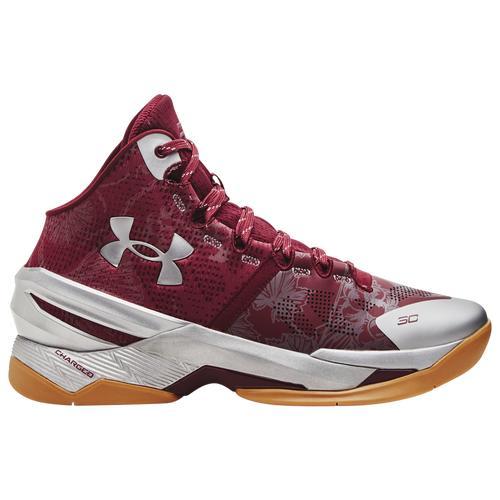 Under Armour Mens Under Armour Curry 2 Retro - Mens Basketball Shoes Brown/Silver/Gum Product Image