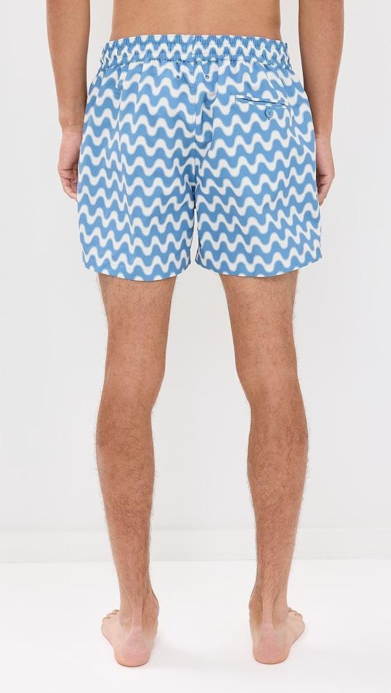 Frescobol Carioca Sport Copacabana Decor Print Swim Shorts 4.25" | Shopbop Product Image