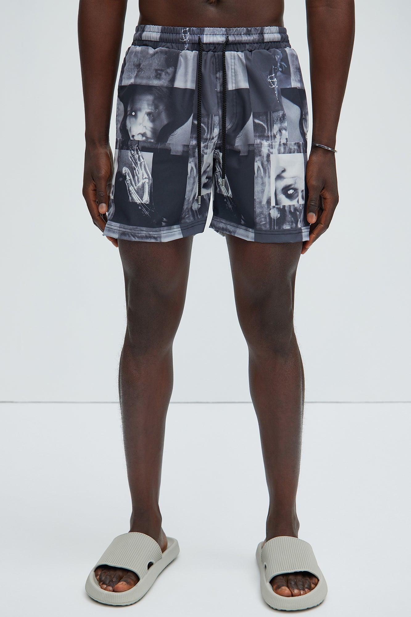 Scissorhands Swim Trunks - Black/White Product Image