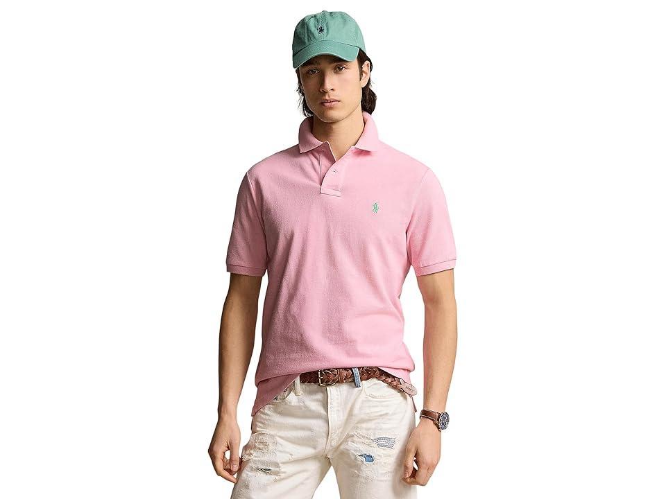 Men's Cotton Custom Slim Fit Mesh Polo Shirt In New England Blue Product Image