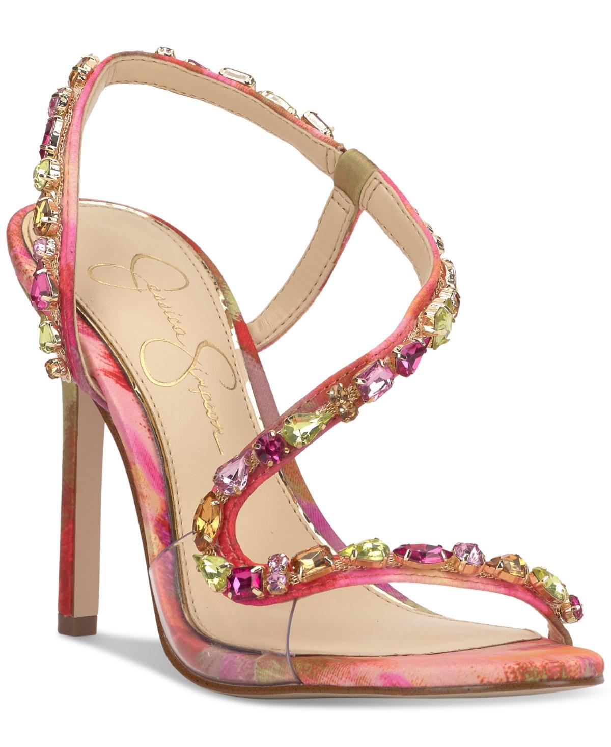 Jessica Simpson Womens Jaycin Barely-There Rhinestone Evening Sandals Product Image