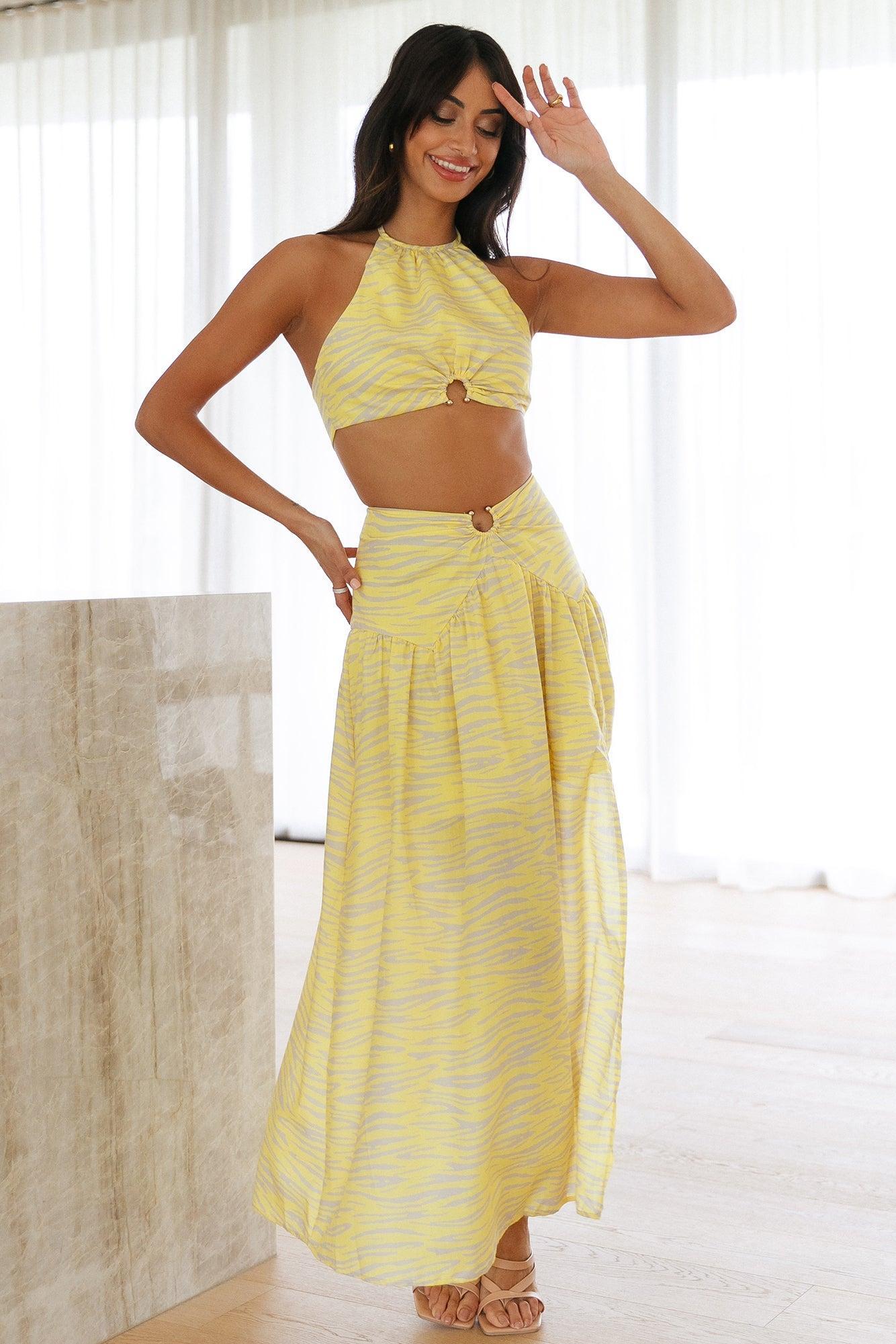 Boldest Move Maxi Skirt Yellow Product Image