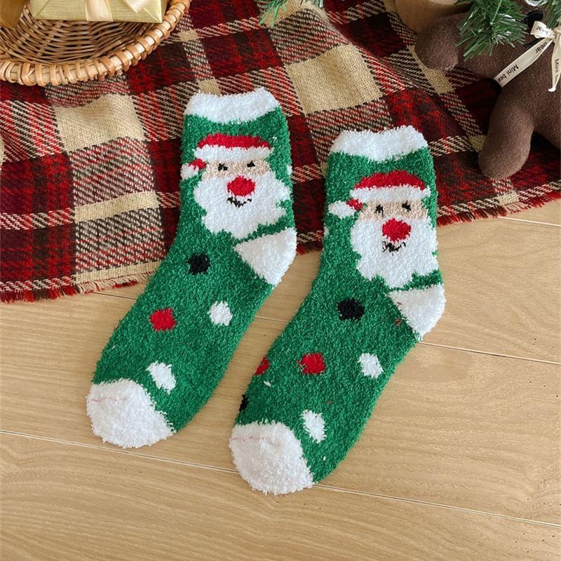 Christmas Cartoon Fleece Socks Product Image