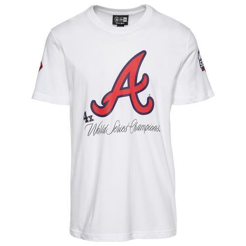 Mens New Era White Atlanta Braves Historical Championship T-shirt Product Image