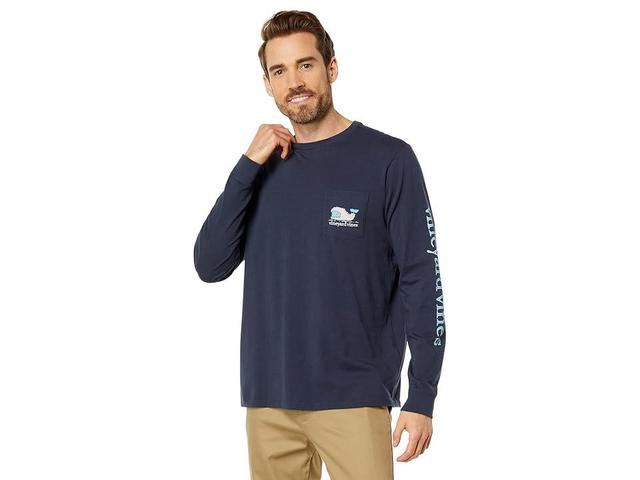 Vineyard Vines Yeti Whale Long Sleeve Pocket Tee Blazer) Men's Clothing Product Image