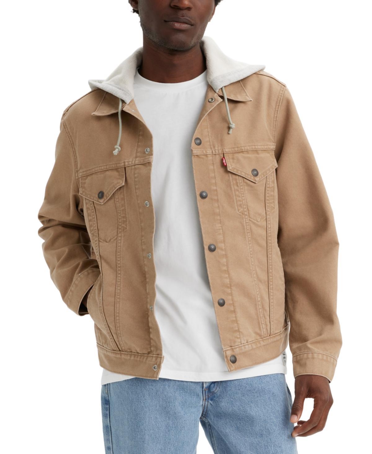 Levis Mens Relaxed-Fit Hooded Trucker Jacket Product Image