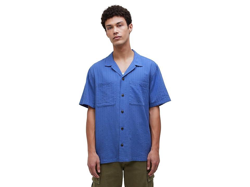 Madewell Easy Short-Sleeve Shirt in Stripe (Still Ocean) Men's Clothing Product Image