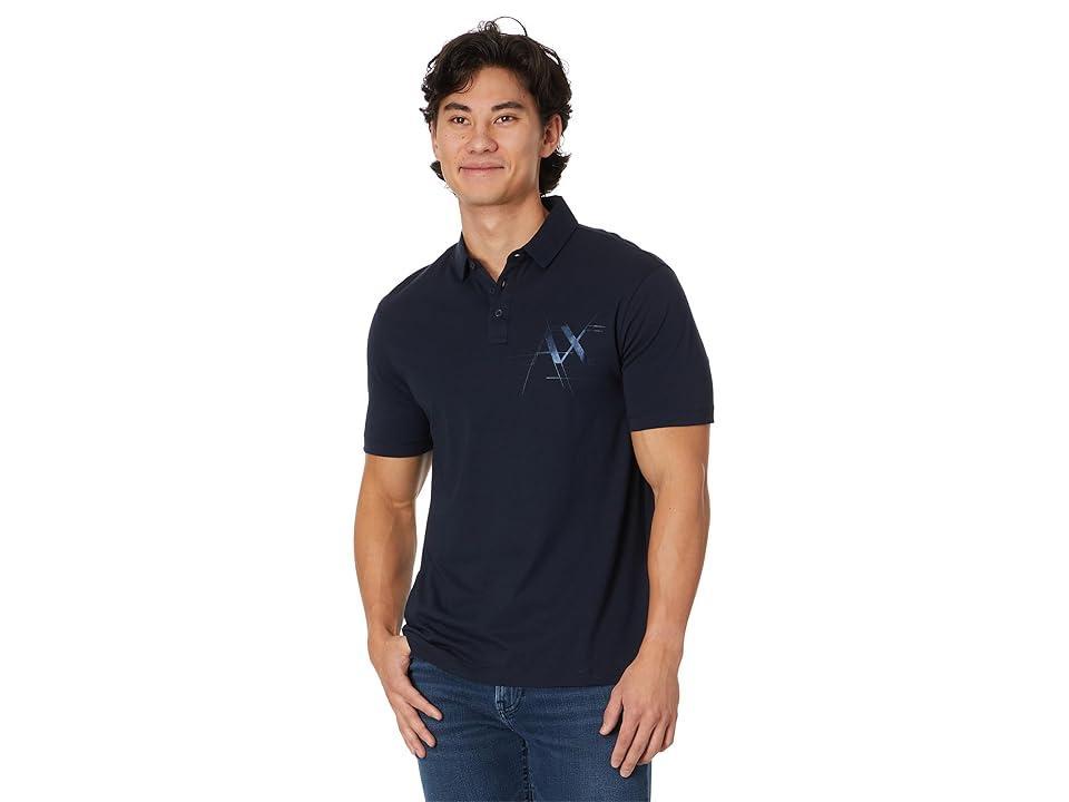 Armani Exchange Metallic AX Logo Polo Men's Clothing Product Image