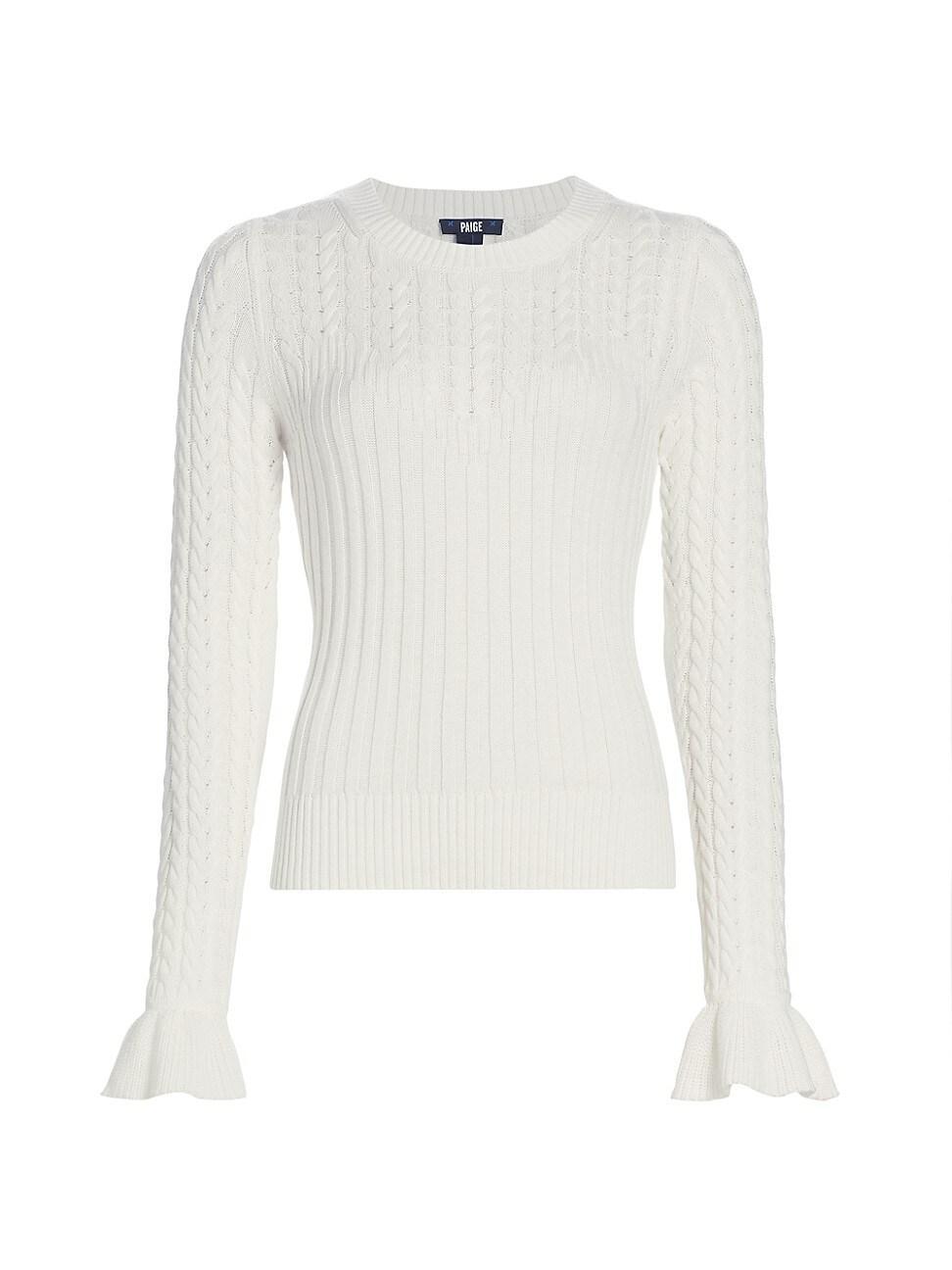 Henrietta Cable-Knit Flare-Sleeve Top Product Image