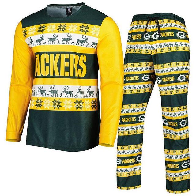 Mens FOCO Bay Packers Team Ugly Pajama Set Product Image