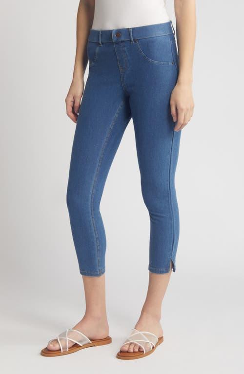 Womens HUE(R) Ankle Slit Denim Capri Leggings Product Image