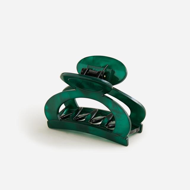 Rounded open-sided hair clip in Italian tortoise Product Image