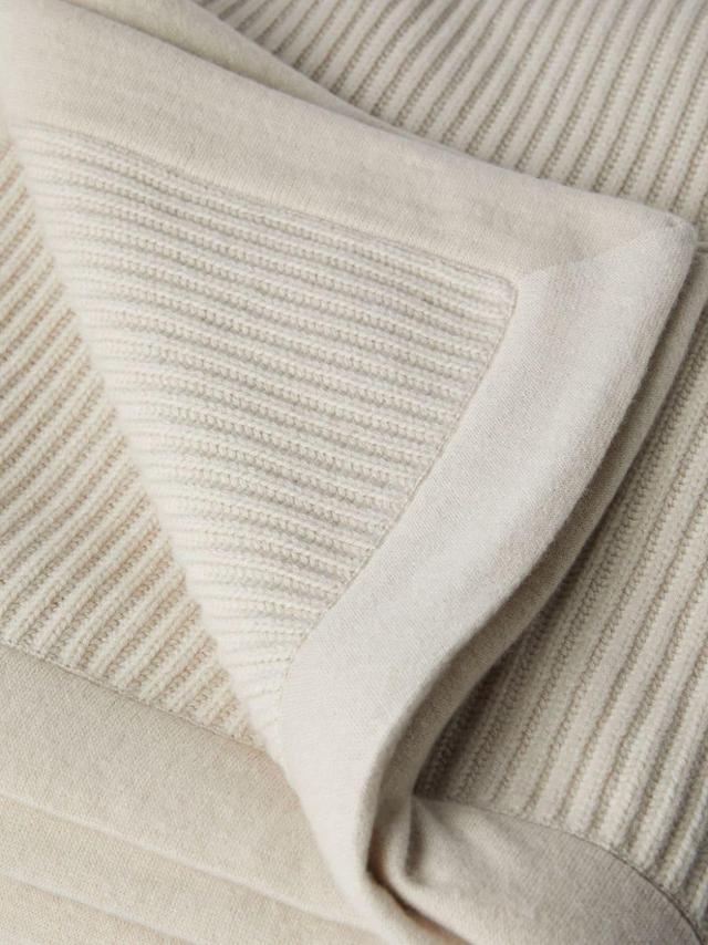 Rib-knit Cashmere Blanket In Neutrals Product Image