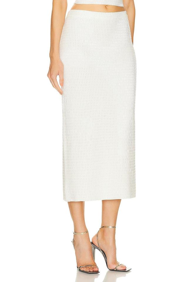 SIMKHAI Ellison Midi Skirt Ivory. (also in L, S, XS). Product Image