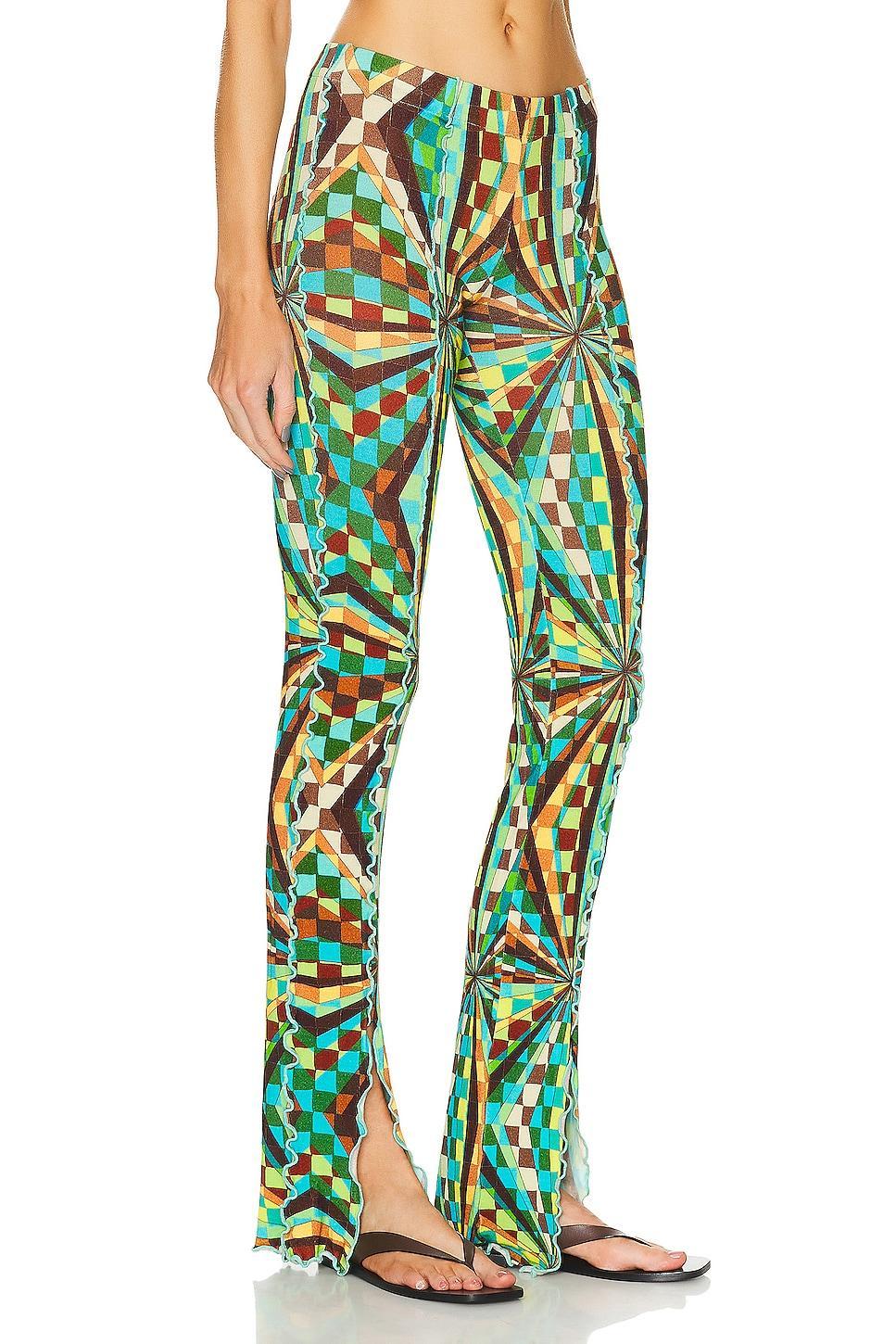 SIEDRES Mult Printed Pant in Green Product Image