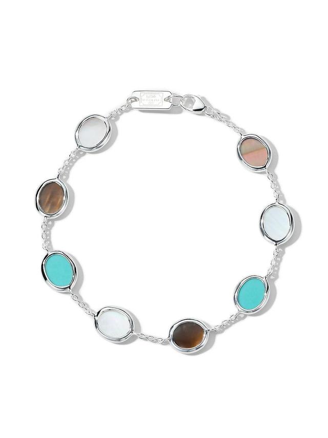 Ippolita Sterling Silver 925 Polished Rock Candy Multi Stone Oval Link Bracelet Product Image