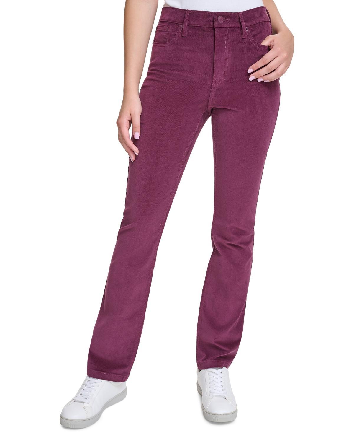 Calvin Klein Jeans Womens High-Rise Bootcut Corduroy Pants Product Image