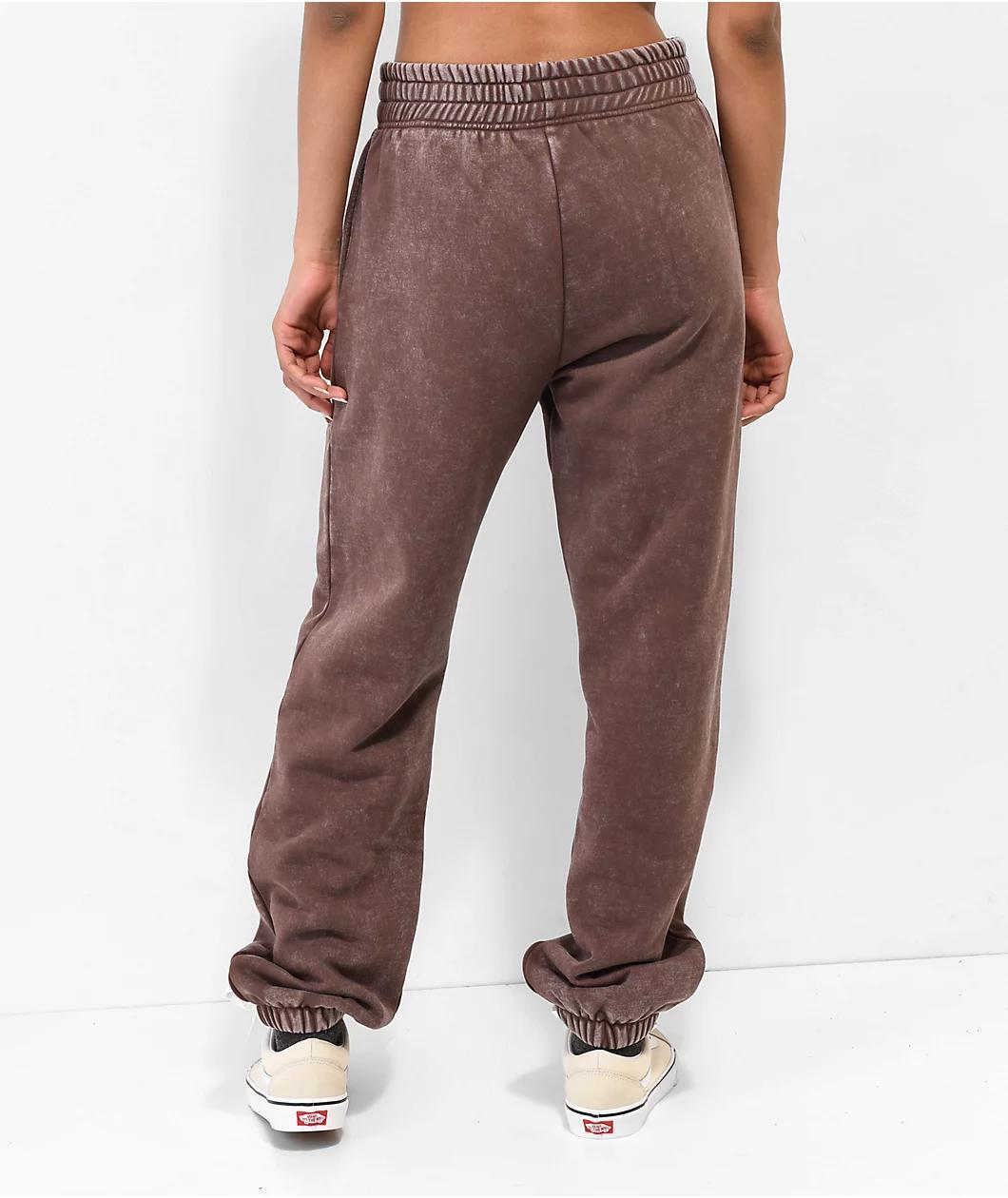 Ninth Hall Fundamentals Sibyl Brown Mineral Wash Relaxed Sweatpants Product Image