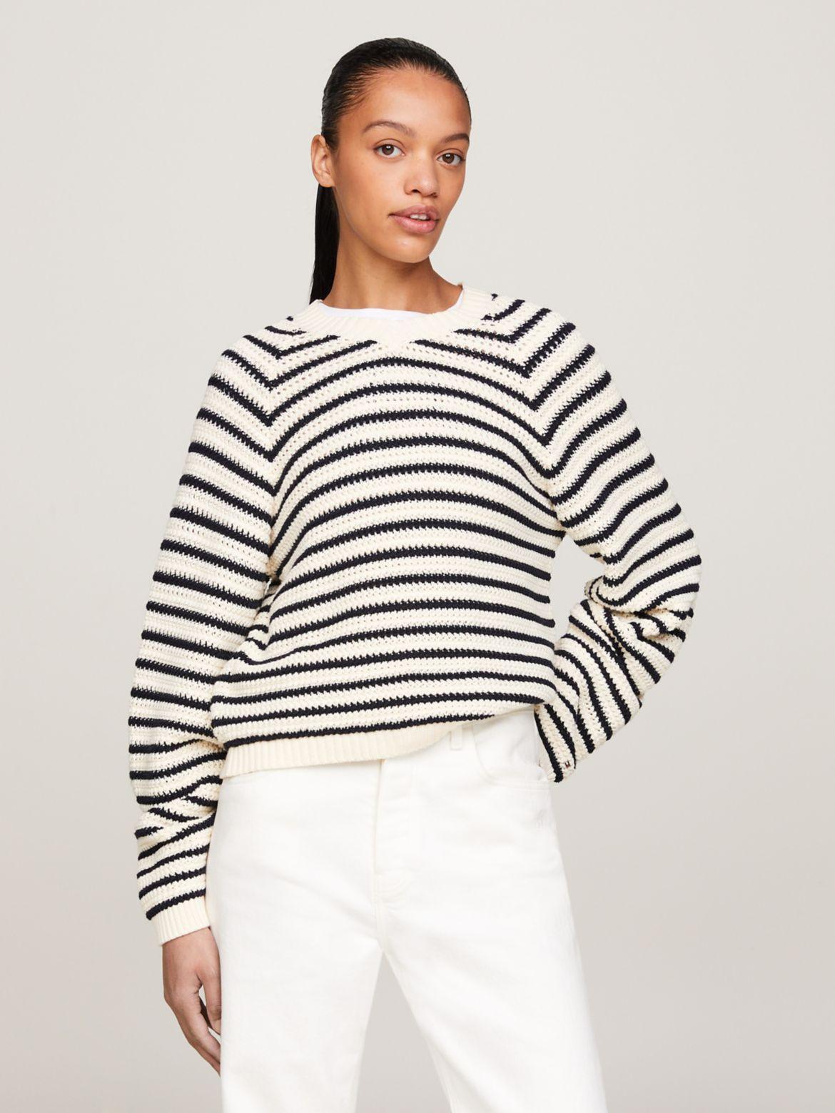 Tommy Hilfiger Women's Stripe Crochet Sweater Product Image