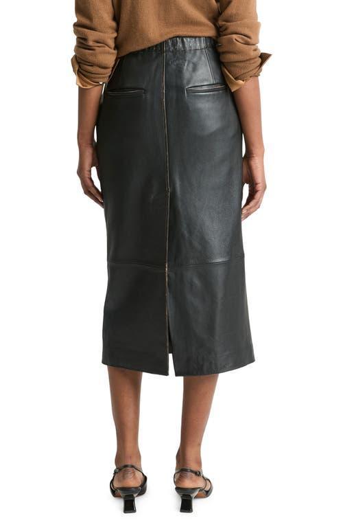 Leather Pencil Skirt In Vintage Blue Product Image