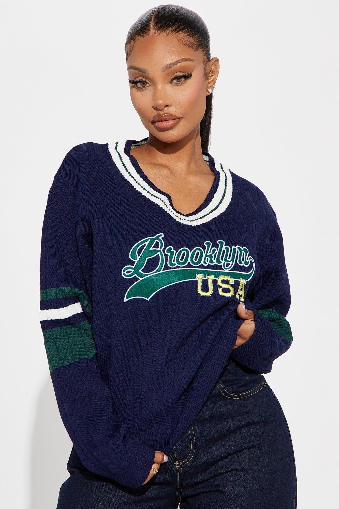 Brooklyn USA Varsity Sweater - Navy/combo Product Image