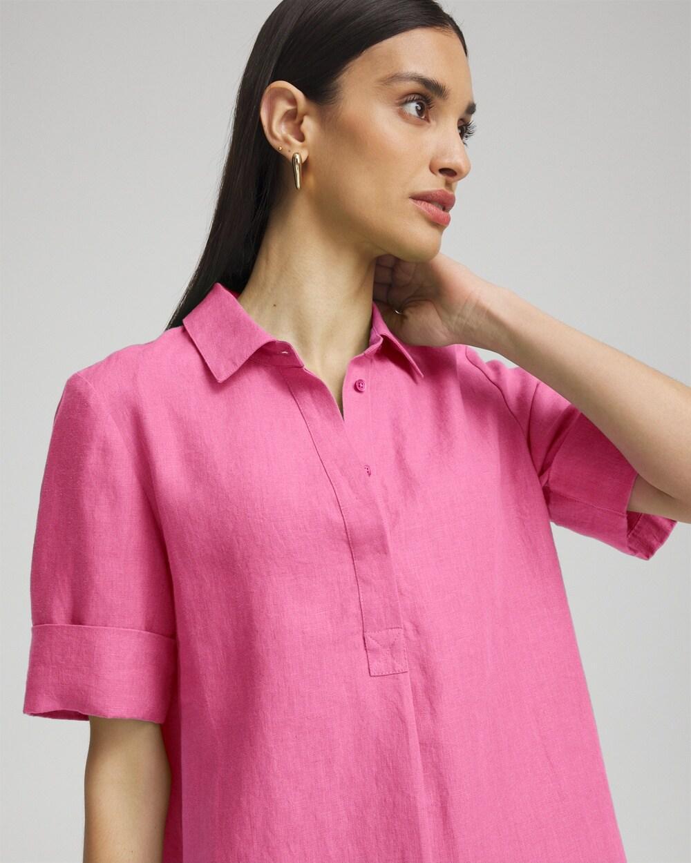 Linen Popover Shirt Dress Product Image