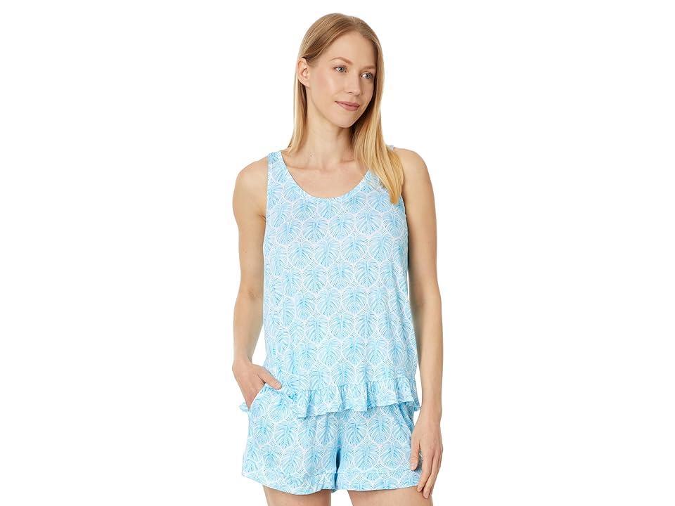 Tommy Bahama Sleeveless Short PJ Set (Palm Leaf) Women's Pajama Sets Product Image