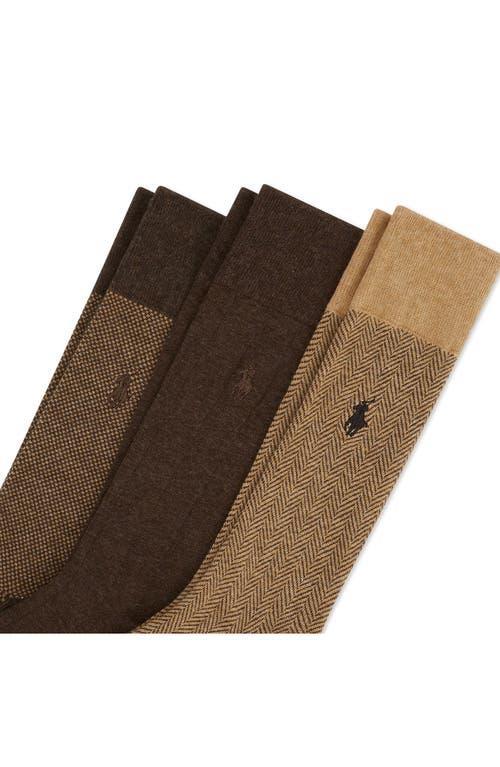 Assorted 3-pack Classic Gents Dress Socks In Beige Product Image