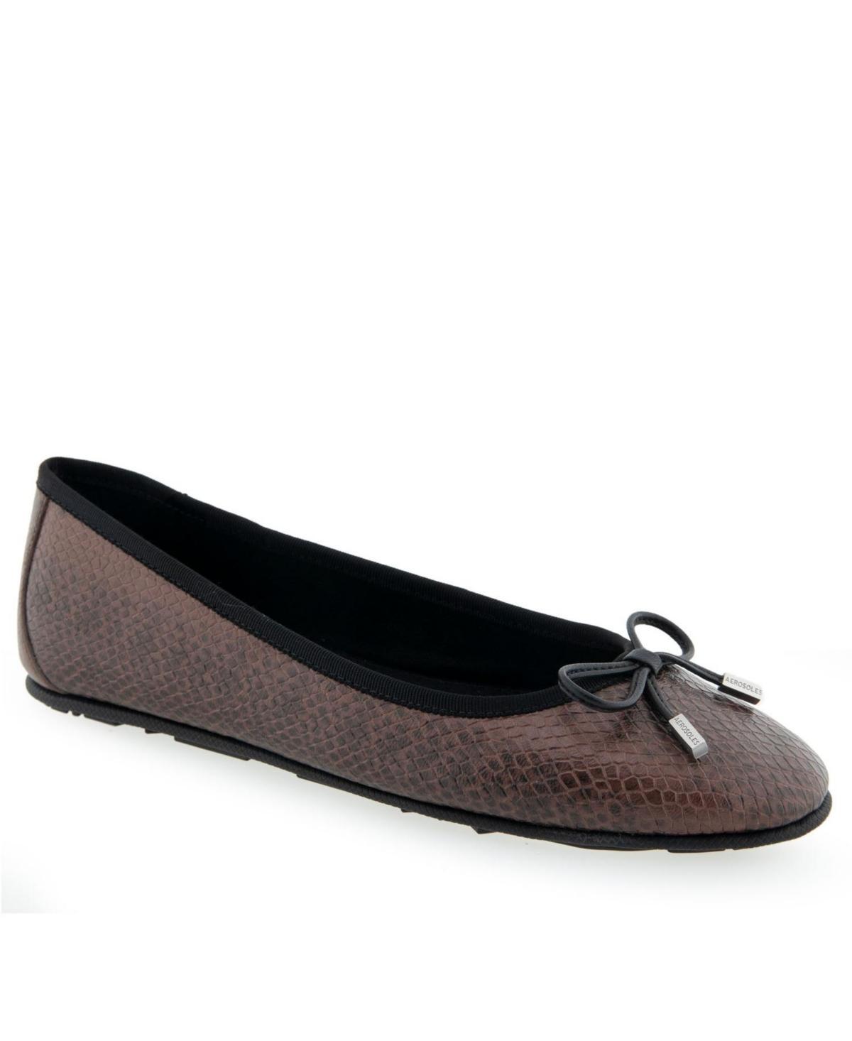 Aerosoles Pia Womens Metallic Leather Ballet Flats Product Image