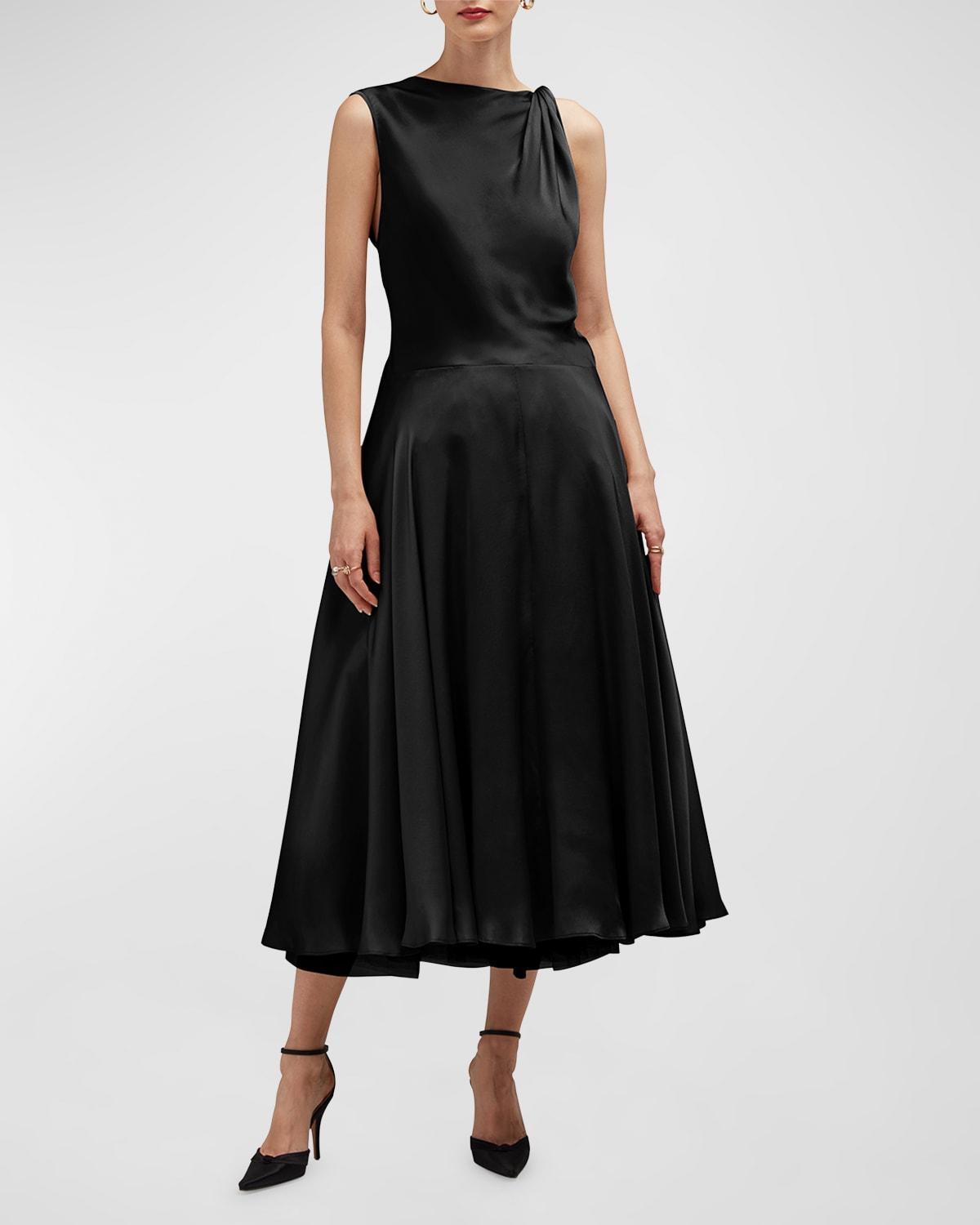 Sadie Twisted Sleeveless Silk Midi Dress Product Image