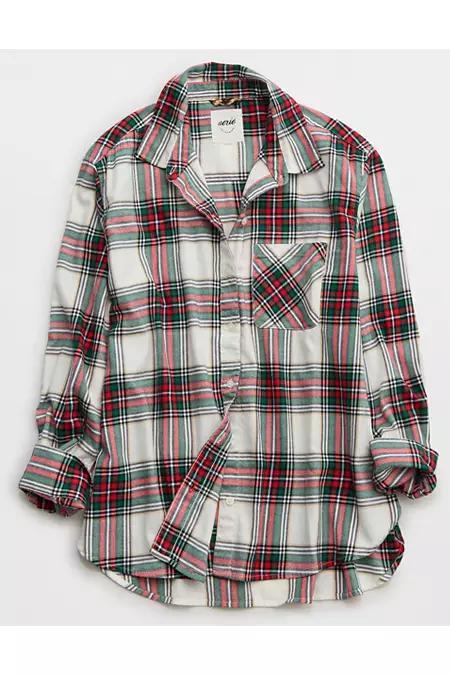 Aerie Off-Duty Flannel Pajama Shirt Women's Product Image