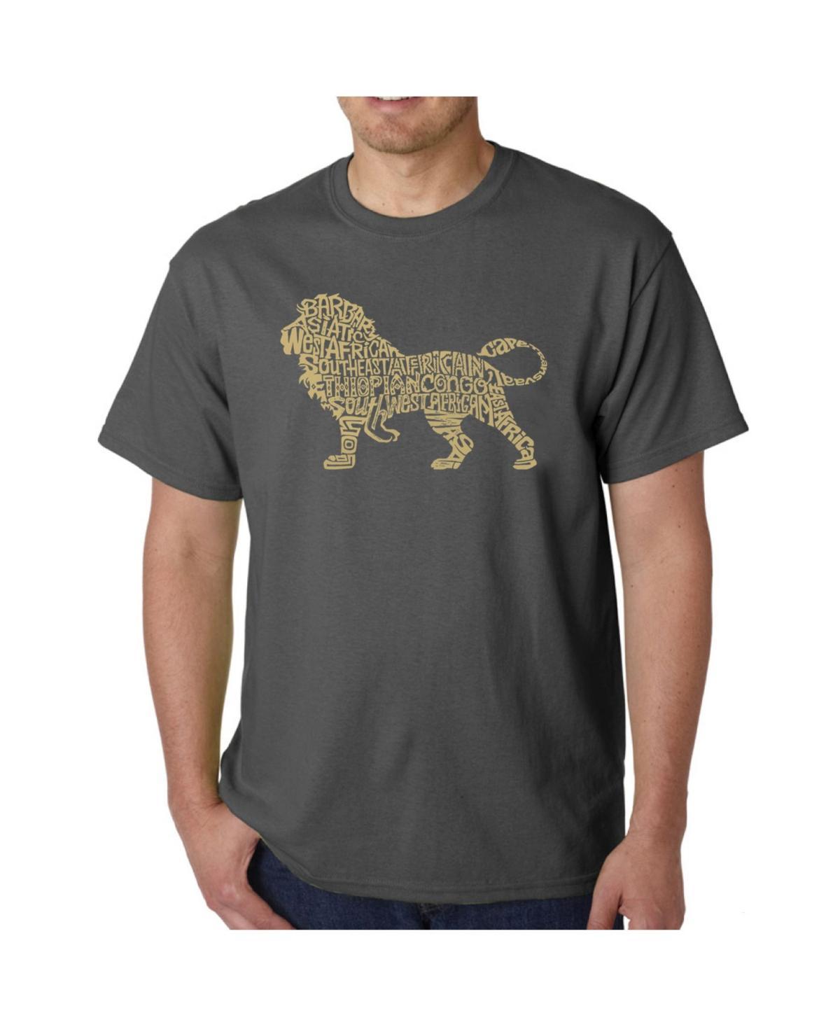 La Pop Art Mens Word Art T-Shirt - Lion Product Image